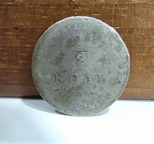 Antigua Moneda 1/2 Real La Rioja 1854 Cj# 73.3 A2 R1