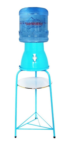 Imagen 1 de 3 de Base Metálica + Dispensador Celeste + Agua San Mateo 21 Lt