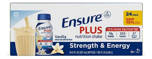 Ensure Plus Vainilla 16g Proteina 24botellas 237ml Importado