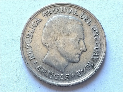 Moneda Plata Uruguay 1 Peso 1942