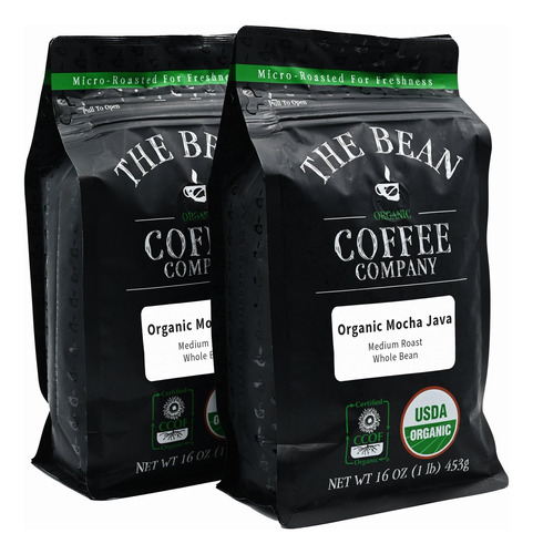 The Bean Organic Coffee Company Mocha Java, Tostado Medio, .