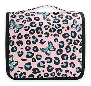 Bolso De Viaje De La Inodoro Azul Mariposa Leopard Nlj40