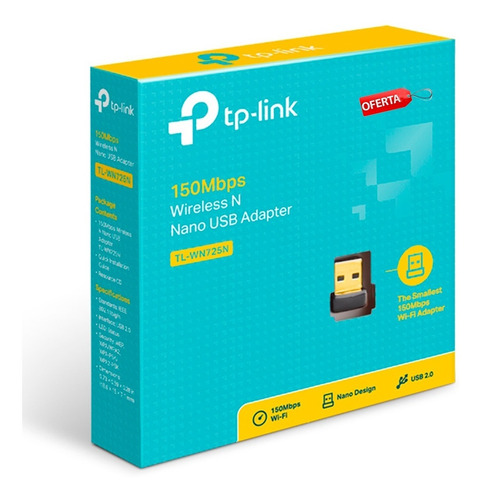 Adaptador Usb Nano Inalámbrico N 150mbps Tl-wn725n Tp-link