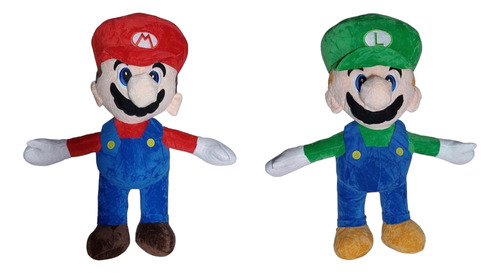 Combo Peluches Mario Y Luigi 60cm Gigantes - Super Mario