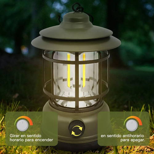 Lámpara Led Recargable Linterna Camping Para Acampar