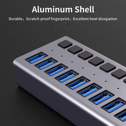 Imagen 6 de 8 de Hub Usb - 16 Port Usb 3.0 - Switch On/off - Fuente 12v 7.5a