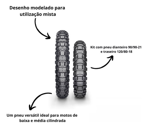 Par Pneu 90/90-21 + 120/80-18 Ira Bunker Adapt Yamaha Dt 180