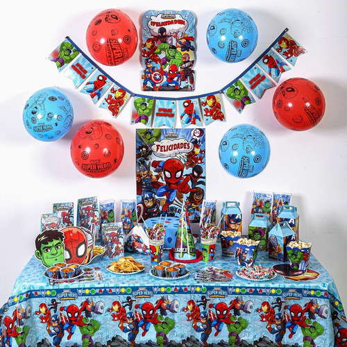 Cotillon 10 Marvel Super Heroes Combo Otero Cumpleaños Básic