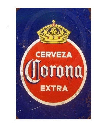 Letrero Metálico Decorativo Cerveza Corona 20 X 30 Cm 