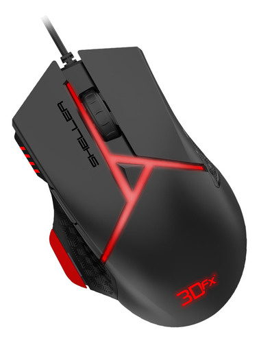 Mouse Gamer 3dfx Sheller 9075 7 Botones 4800dpi Usb Negro