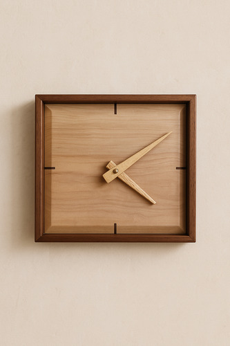 Reloj De Pared Artesanal En Madera Maciza Mov Continuo Madera Lenga