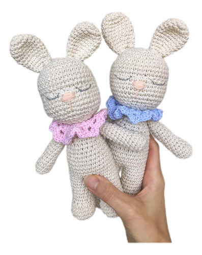Muñeco De Apego - Osito Y Conejito (tejido A Crochet)