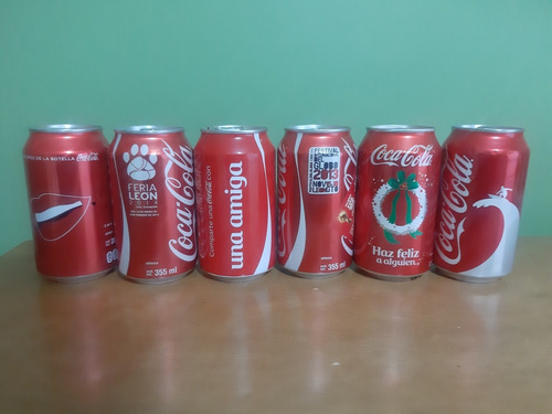 Lote Latas Coca Cola 6 Piezas Ediciones De Colección Lata