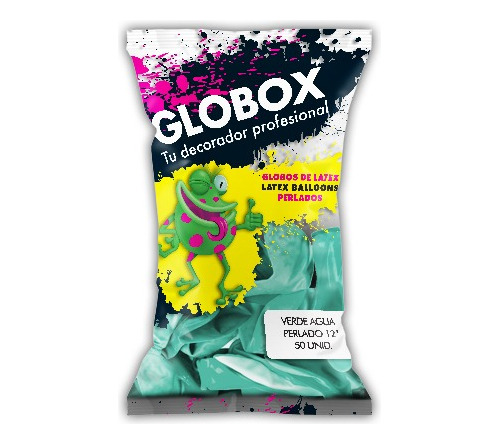 Globos Latex Perlados Globox Verde Agua X 50 U