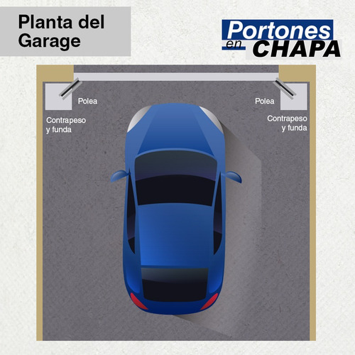 Porton Levadizo Con Motor 2.55 X 2.05 Tablillas Deco Blanco