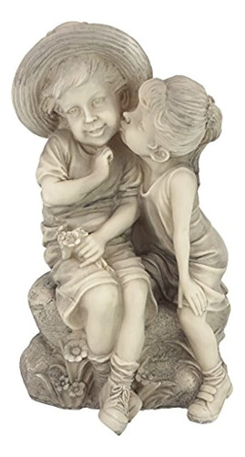 Estatua De Niño Y Niña Besándose. Marca Design Toscano