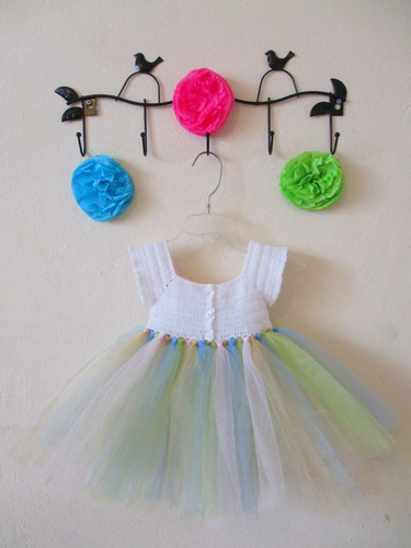 Vestido Crochet Con Tul Para Niña Bebé 6 Meses | Meses sin intereses Vestido Crochet Con Tul Para Niña Bebé 6 Meses | Meses sin intereses