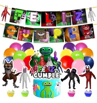 Comprar Set Globos+ Banderin+ Toppers Garten Of Ban Ban Feliz Cumple Verde Garden Of Ban Ban