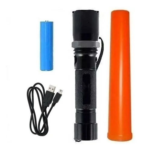 Linterna Táctica Multifunción Led Baliza Recargable Estuche