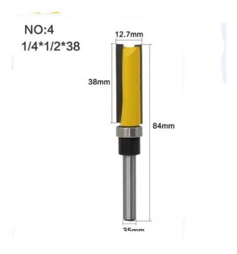Imagen 2 de 3 de Fresa Recta 1/2x1/4x 38mm Tugsteno