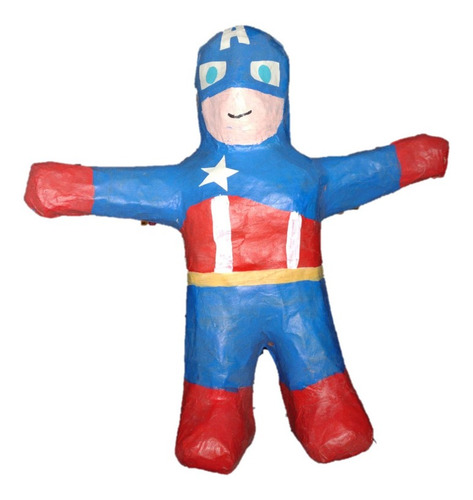 Piñata Artesanal Chica Capitán América 28 Cm