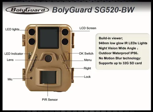 Camara Ave Espia Seguridad Nocturna Animal Sensor Caza Auton