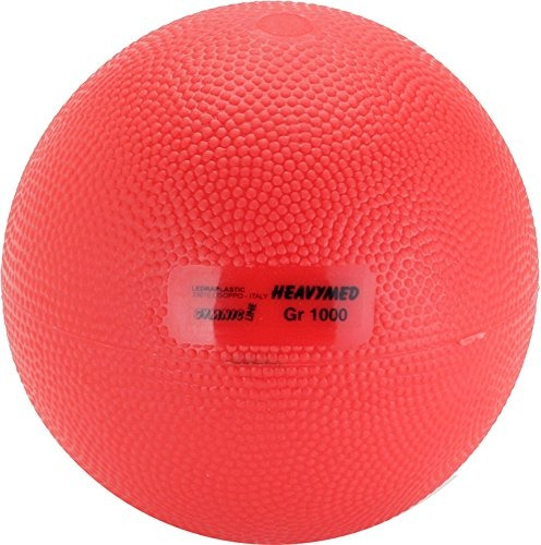 Gymnic Heavymed 1 Medicine Ball, Rojo (12 Cm, 1 Kg / 2.2 Lbs