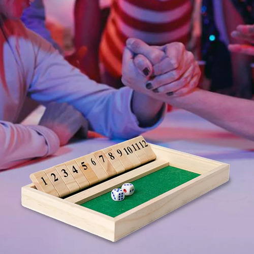 Lj Para Juego De Dados De Madera Cierra La Caja, Tablero De