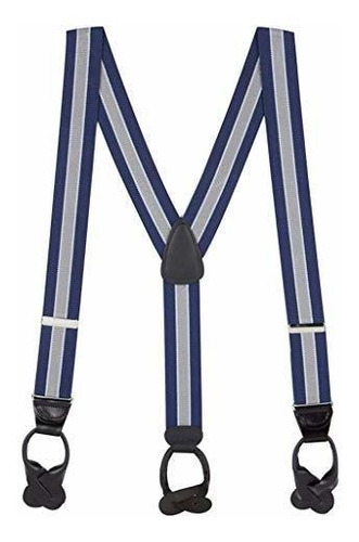 Suspenderstore Men's 1.5-inch Wide Button Suspenders: Stripe