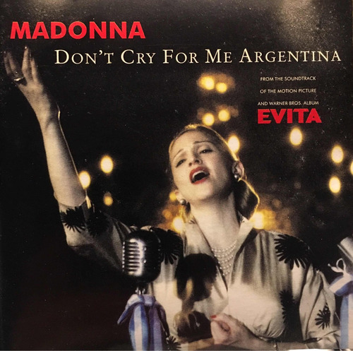 Cd Madonna Dont Cry For Me Argentina Evita Soundtrack