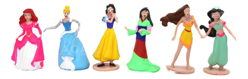 Set De 6 Figuras Princesas Disney Personajes 10 Cm