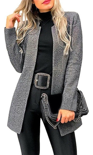 Chaqueta De Tweed De Invierno De Largo Medio Para Mujer