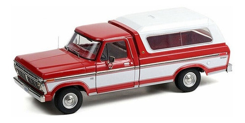 Ford F100 1975 Pickup Con Camper Rojo Escala 1:18 Greenlight