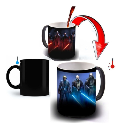 Taza Magica Star Wars Lasers Yoda Darth Vader Luke Skywalker