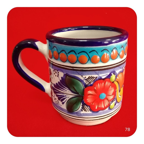 Imagen 6 de 8 de Taza Tarro De Talavera Poblana Grande 450ml Color Mod Var Tz