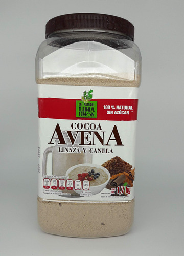 Avena Con Cocoa, Linaza Y Canela De 1.7kg Marca Lima Limon