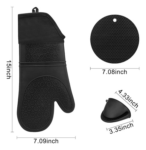 Yy Guantes De Silicon Cocina/horno 6 Piezas Resistente Al