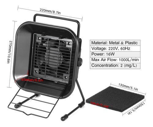 Q Extractor Humo 220v 16w Con Filtro Carbón Activo.ventilado