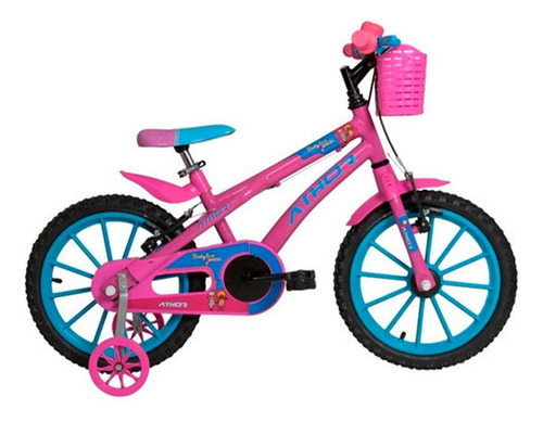 Bicicleta Aro 16 Feminina Athor Baby Lux Angel Com Cesta