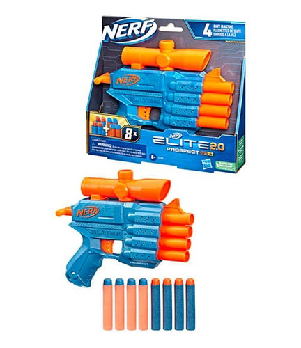 Lanzador Nerf Elite 2.0 Prospect Qs4 8 Dardos Nerf Elite