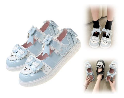 Zapatos De Cuero Japoneses Lolita Small Bowknot Para Mujer A