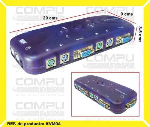 Selector Kvm: Vga+ps2 Para 2cpu Ref: Kvm04 Computoys Sas