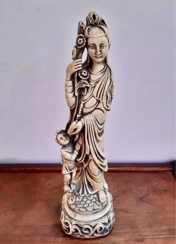 Antigua Figura China De Cerámica 42 Cm
