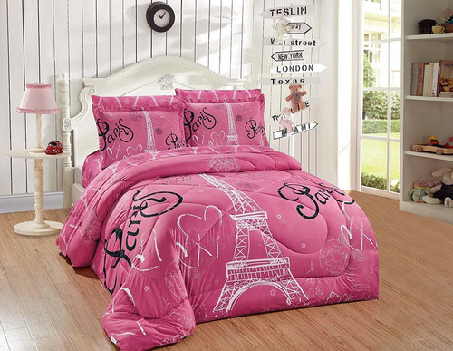 Luxury Home Collection Kids/teens/girls 5 Piece Twin Size Co