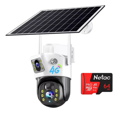 Camara Solar Domo 4g Dualcam 5mp Autonoma + Microsd 64gb