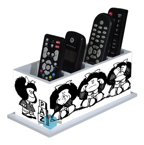 Porta Controle Remoto Decoração Mafalda - Branco