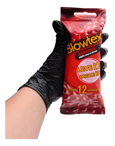 Imagem 2 de 3 de Preservativo Sabor E Aroma Morango 10 Uni Blowtex