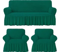 Comprar Funda Polatti Turco 3 + 1 + 1 Verde Petrolero Turco 3-1-1 De 100cm X 180cm Para Juego De 3+1+1 Cuerpos De 3 Cuerpos
