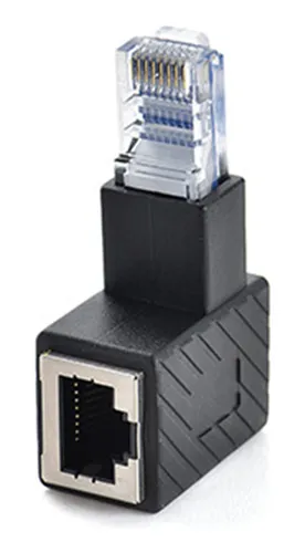 Codo Rj45 Cable De Red Macho A Hembra Adaptador De 90 Grados