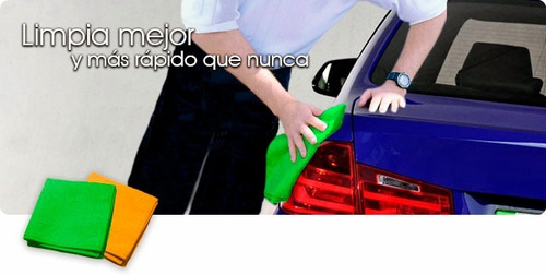 Imagen 5 de 8 de Set 3 Paños Microfibra 40x40cm Limpieza Automotor Multiuso